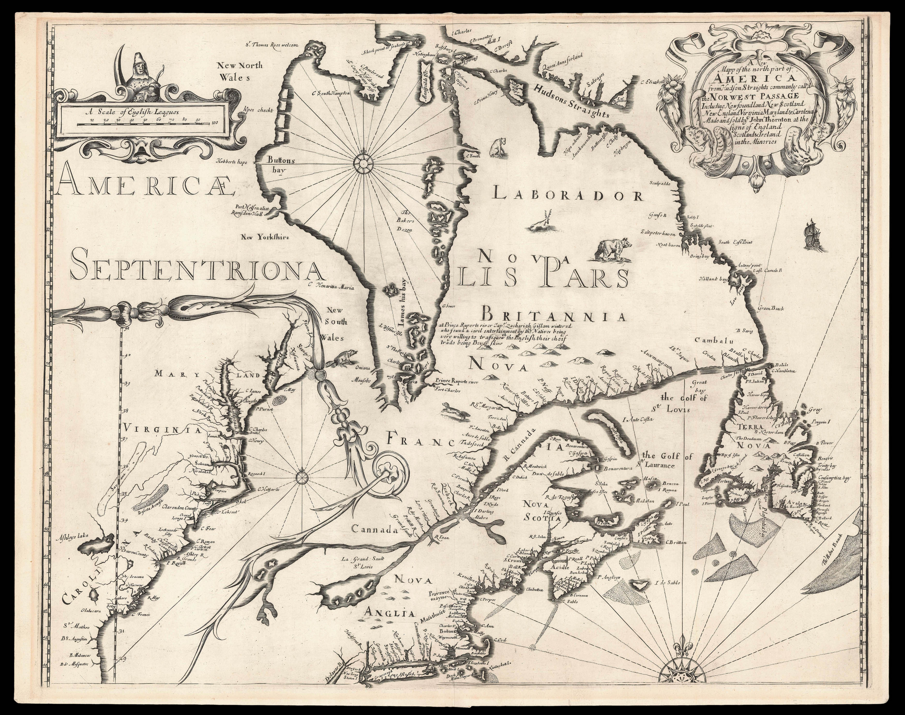 THORNTON, John A New Mapp of the North part of America