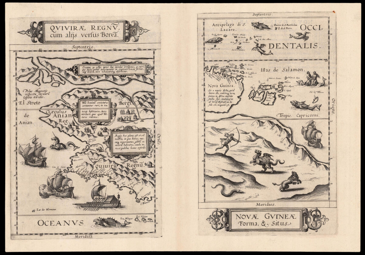 DE JODE, Gerard and DE JODE, Cornelis Novae Guinea; Quivirae Regnu[m], cum alijs versus Borea[lem]