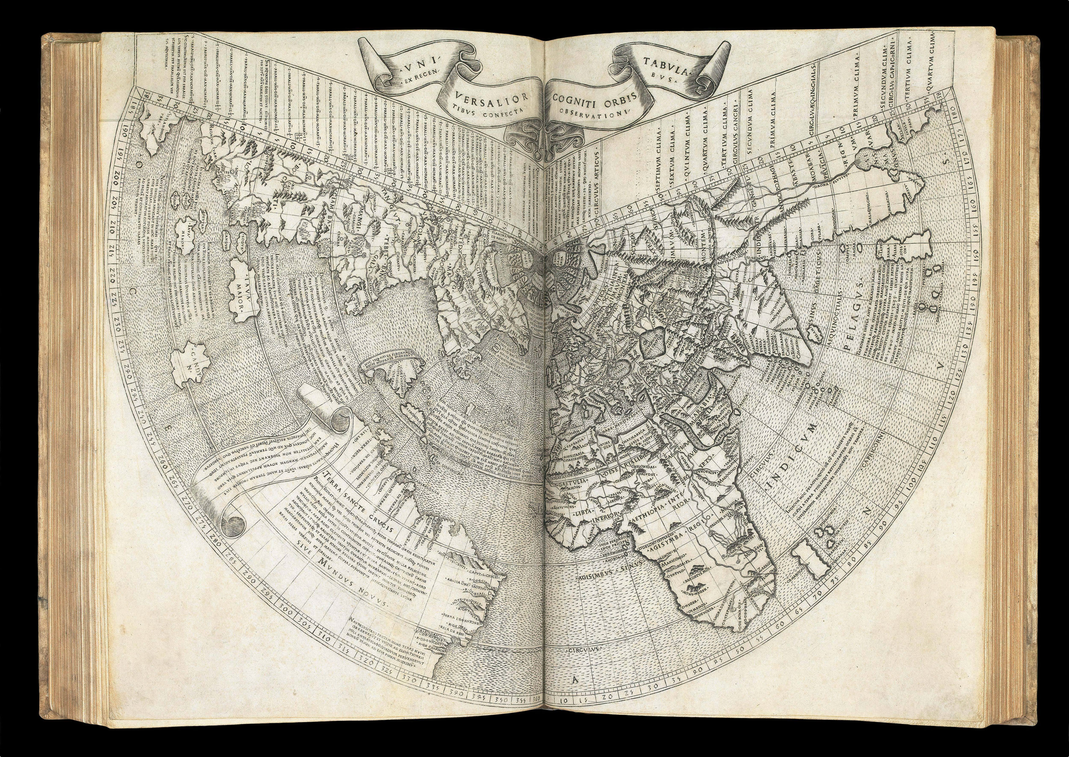 PTOLEMAEUS, Claudius In hoc Operae haec continétur Geographia Cl. Ptholemaei a plurimis uiris utriusqß. linguae doctiss. emendata:& cum Archetypo graeco ab ipsis collata...