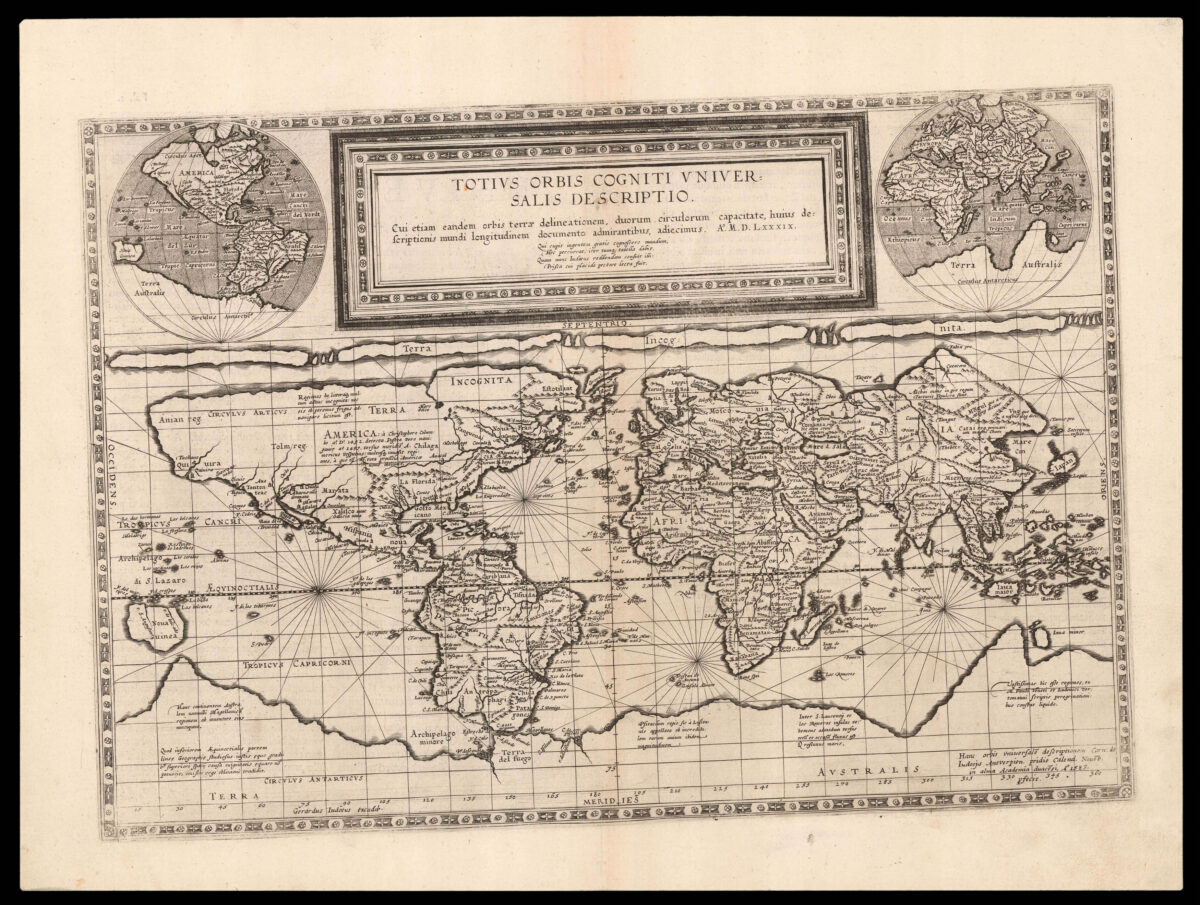 DE JODE, Cornelis Totius Orbis Cogniti Universalis Descriptio