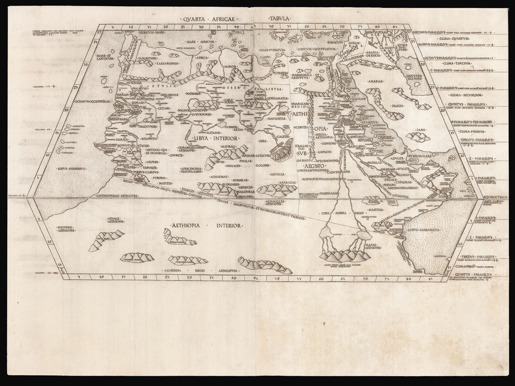 [PTOLEMAEUS, Claudius] Quarta Africae Tabula.