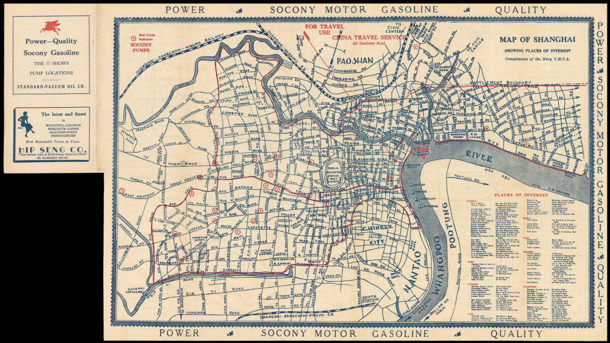 NAVY Y.M.C.A. Map of Shanghai Showing Places of Interest