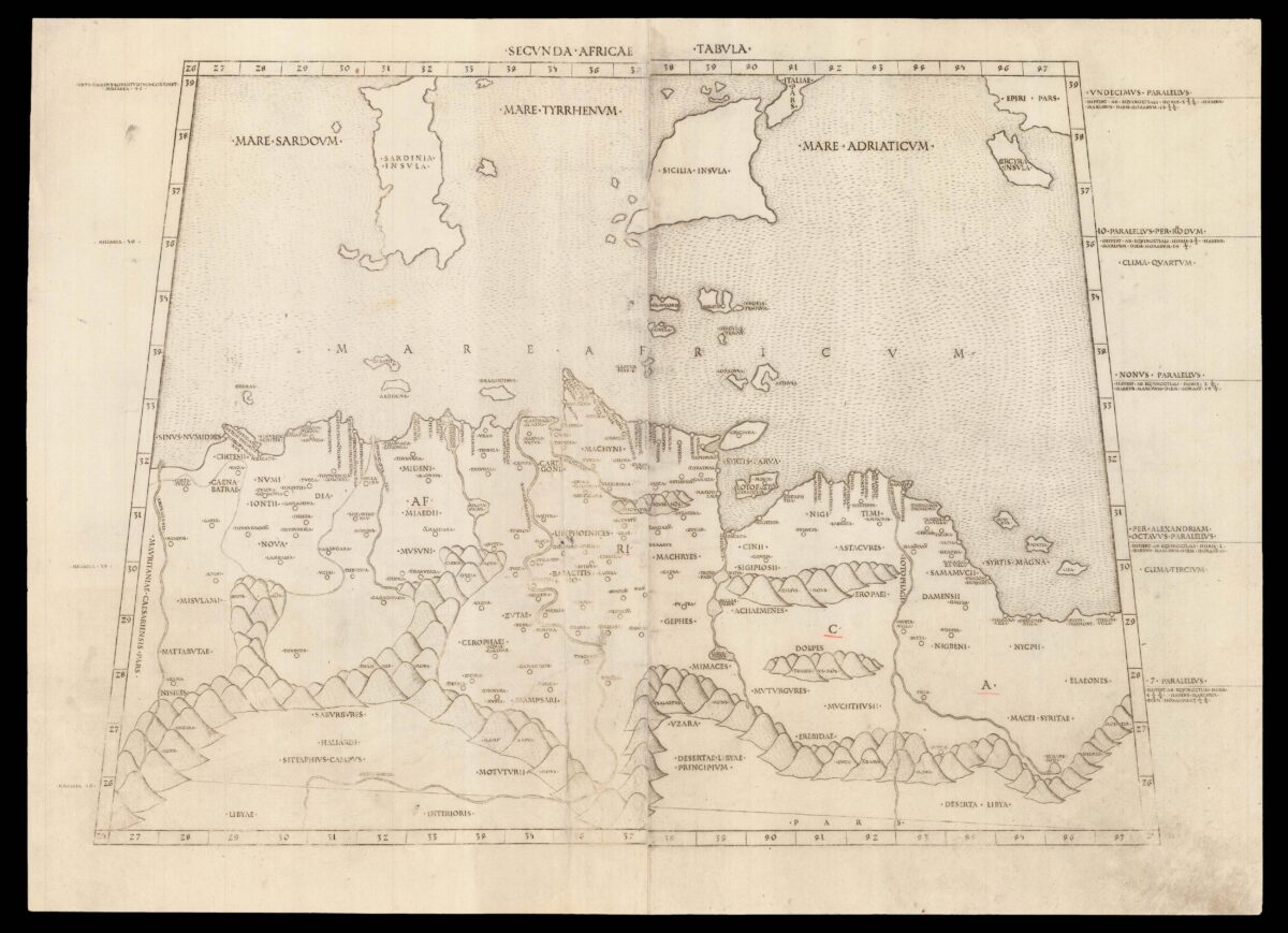 [PTOLEMAEUS, Claudius] Secunda Africae Tabula.