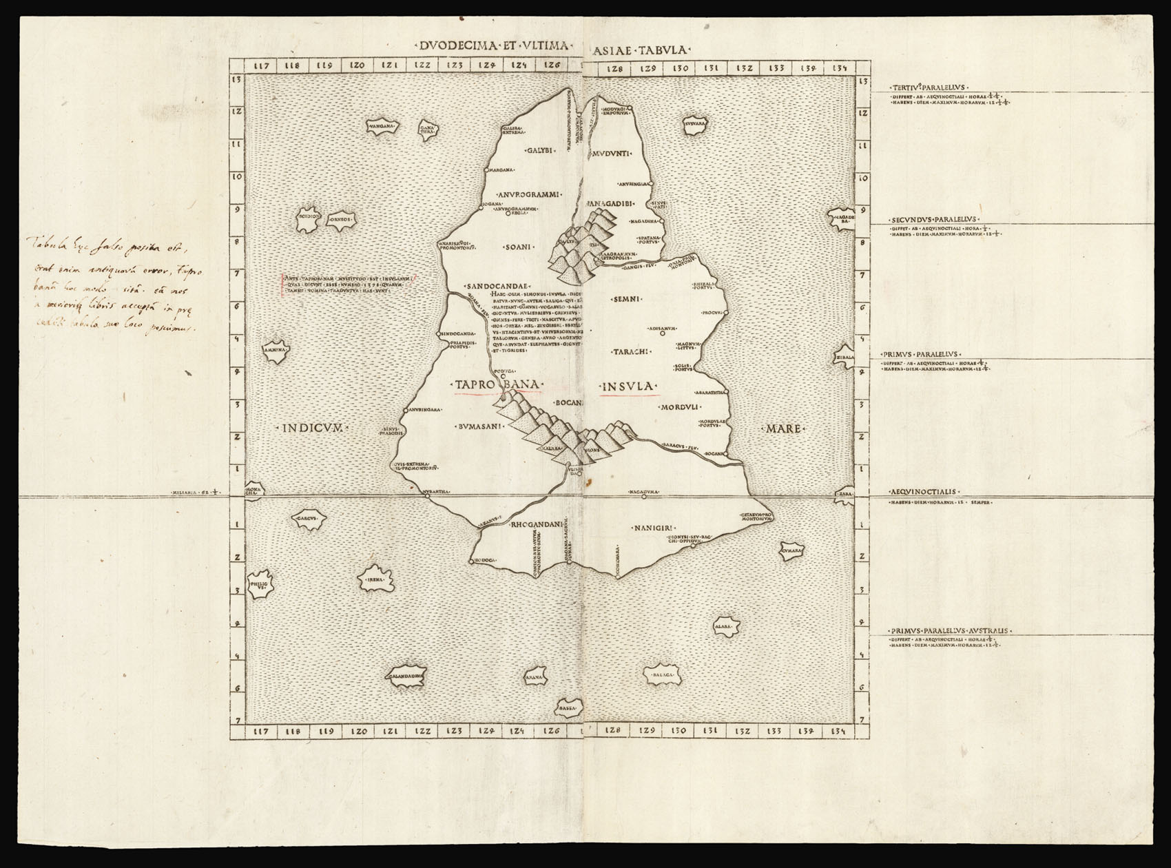 [PTOLEMAEUS, Claudius] Duodecima et Ultima Asiae Tabula
