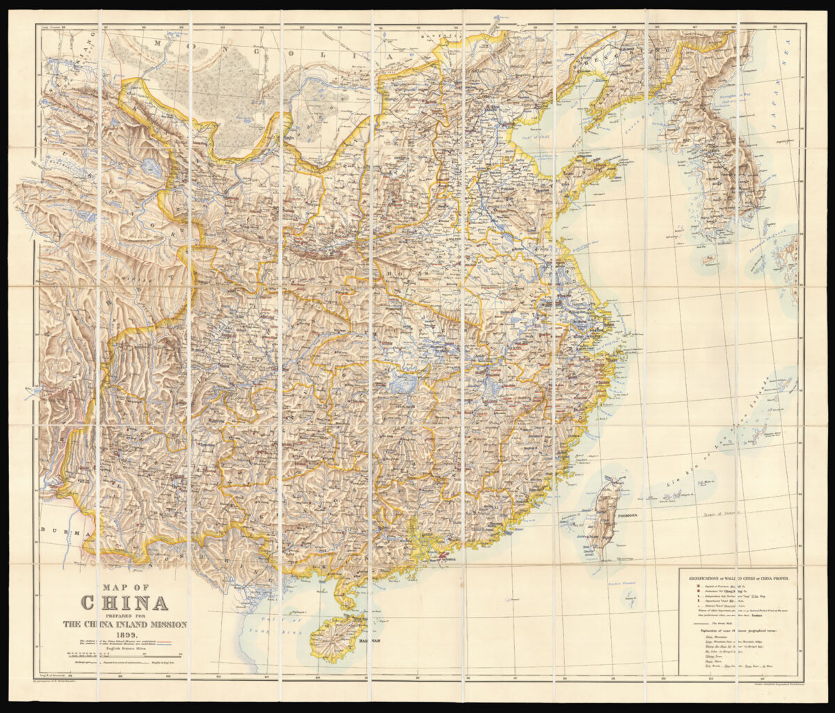 BRETSCHNEIDER, Emil Map of China prepared for the China inland Mission 1899.