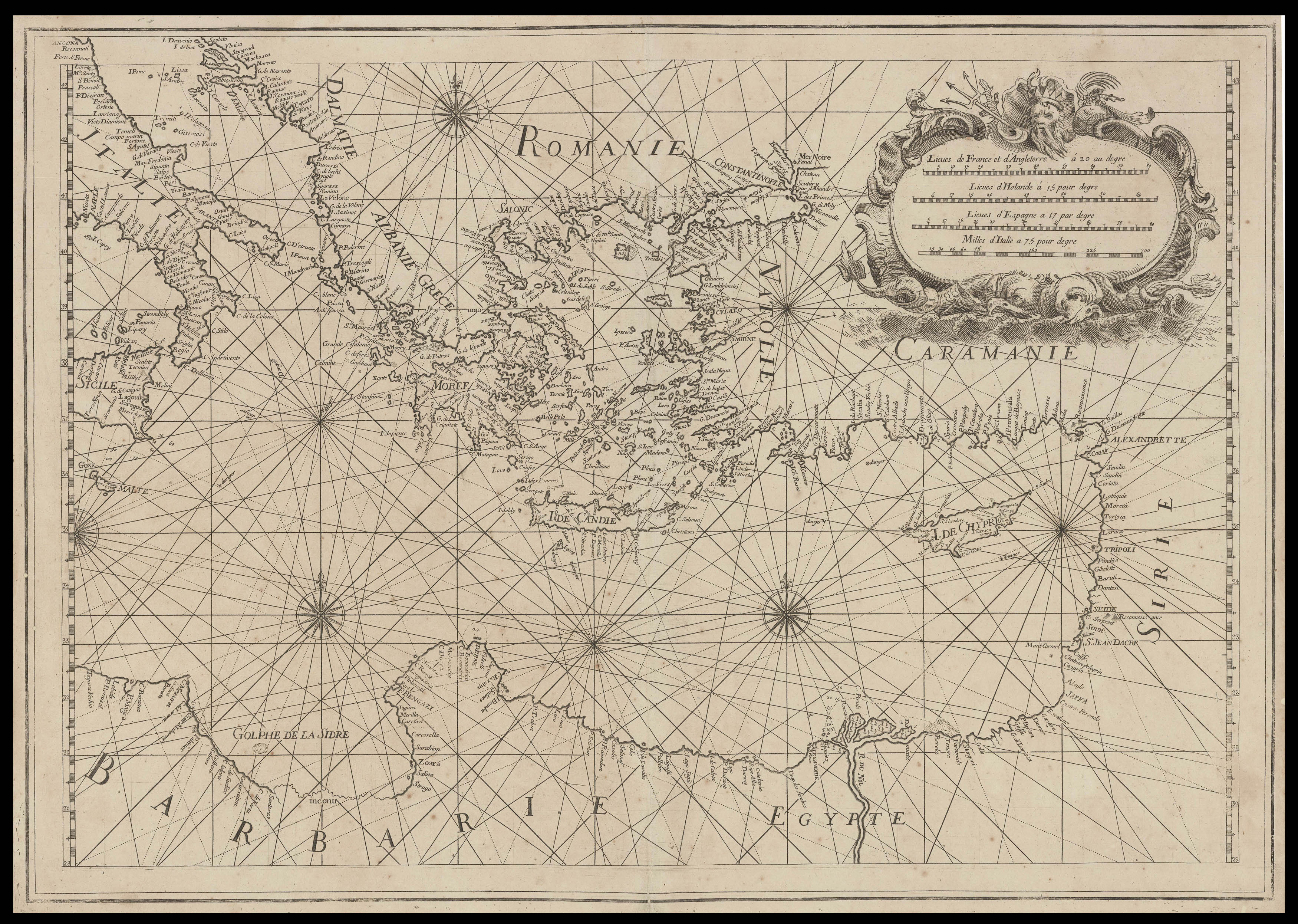 OLIVIER, F[rançois] Nouvelle Carte de la Mer Mediterranee