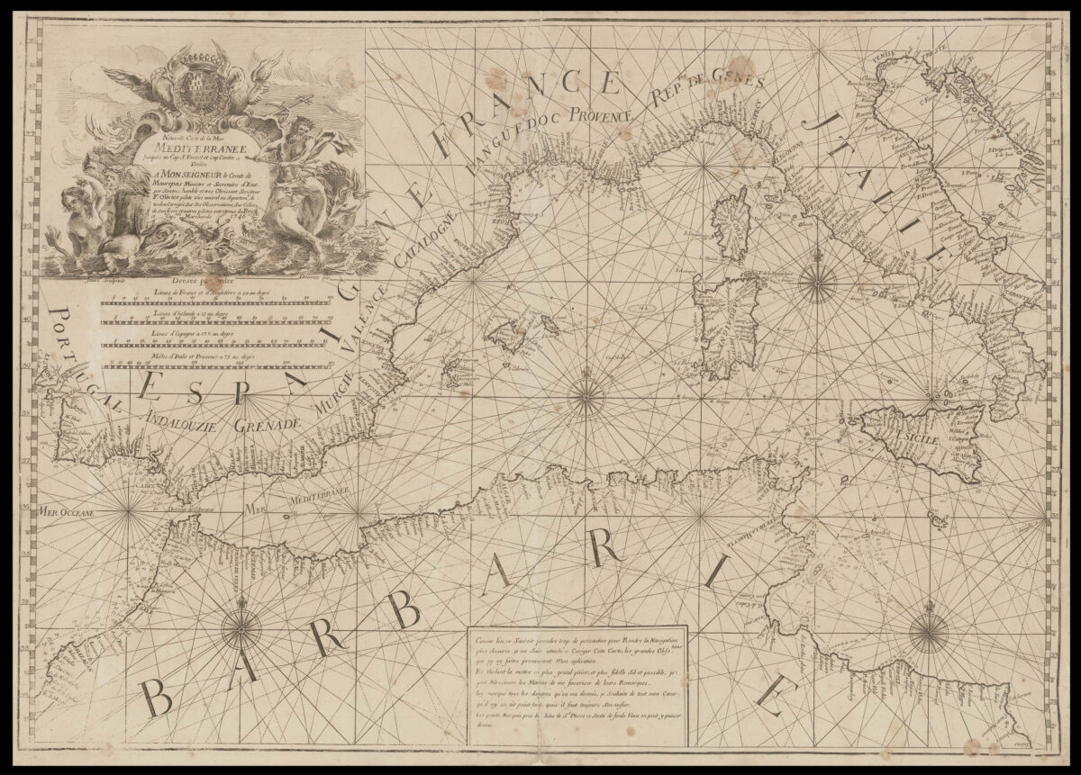 OLIVIER, F[rançois] Nouvelle Carte de la Mer Mediterranee
