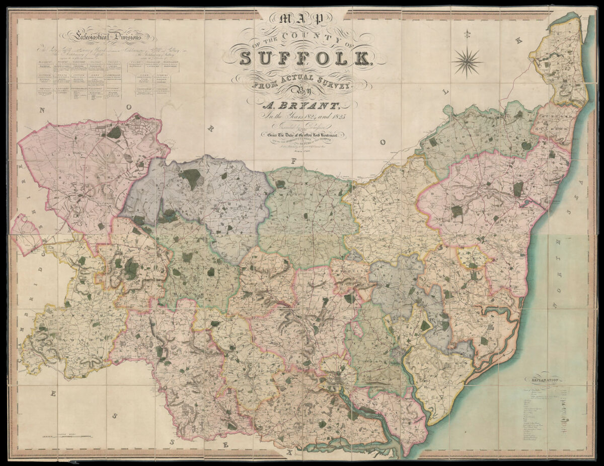 BRYANT, A[ndrew] Map of the County of Suffolk,