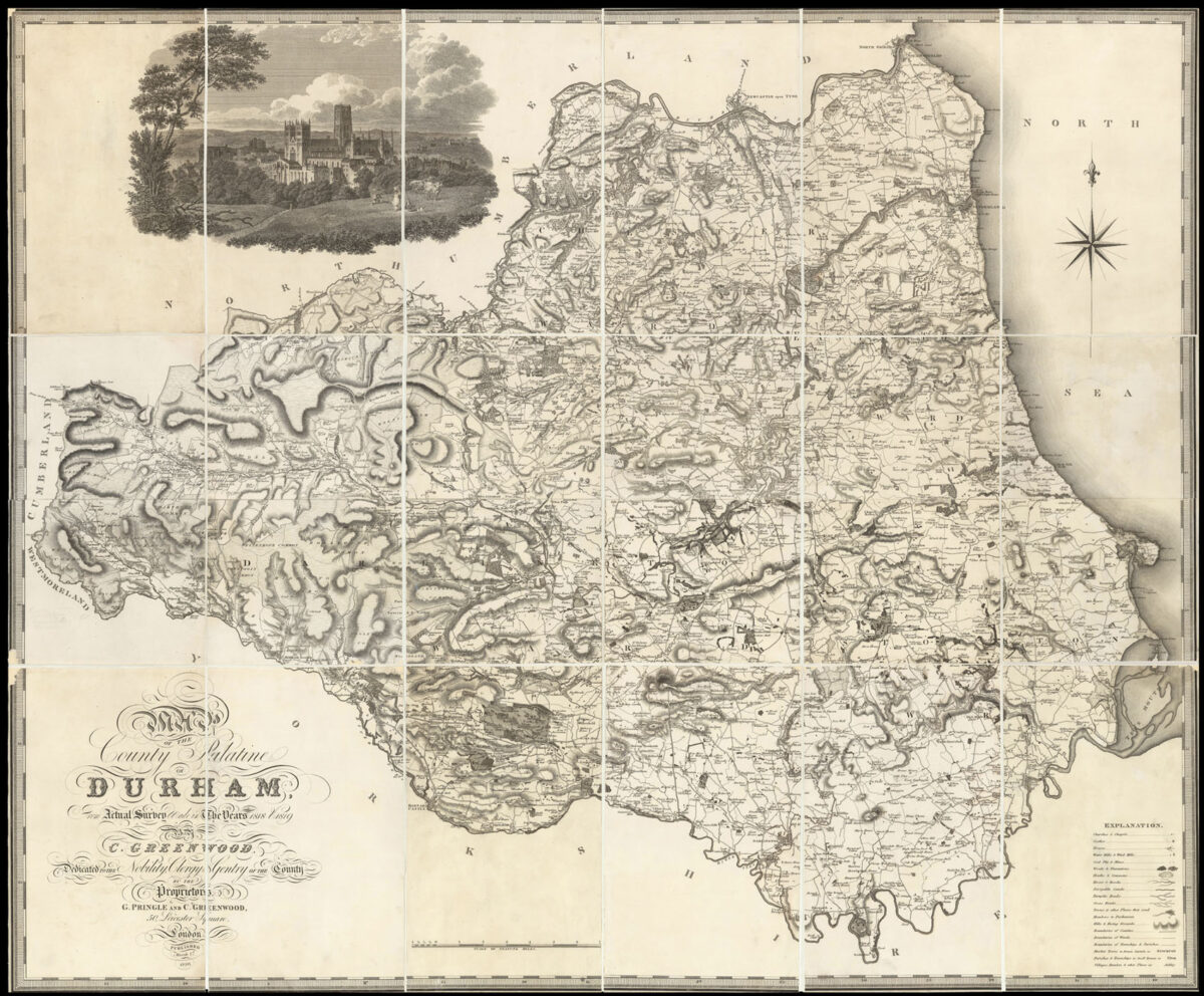GREENWOOD, Christopher Map of the County Palatine of Durham,