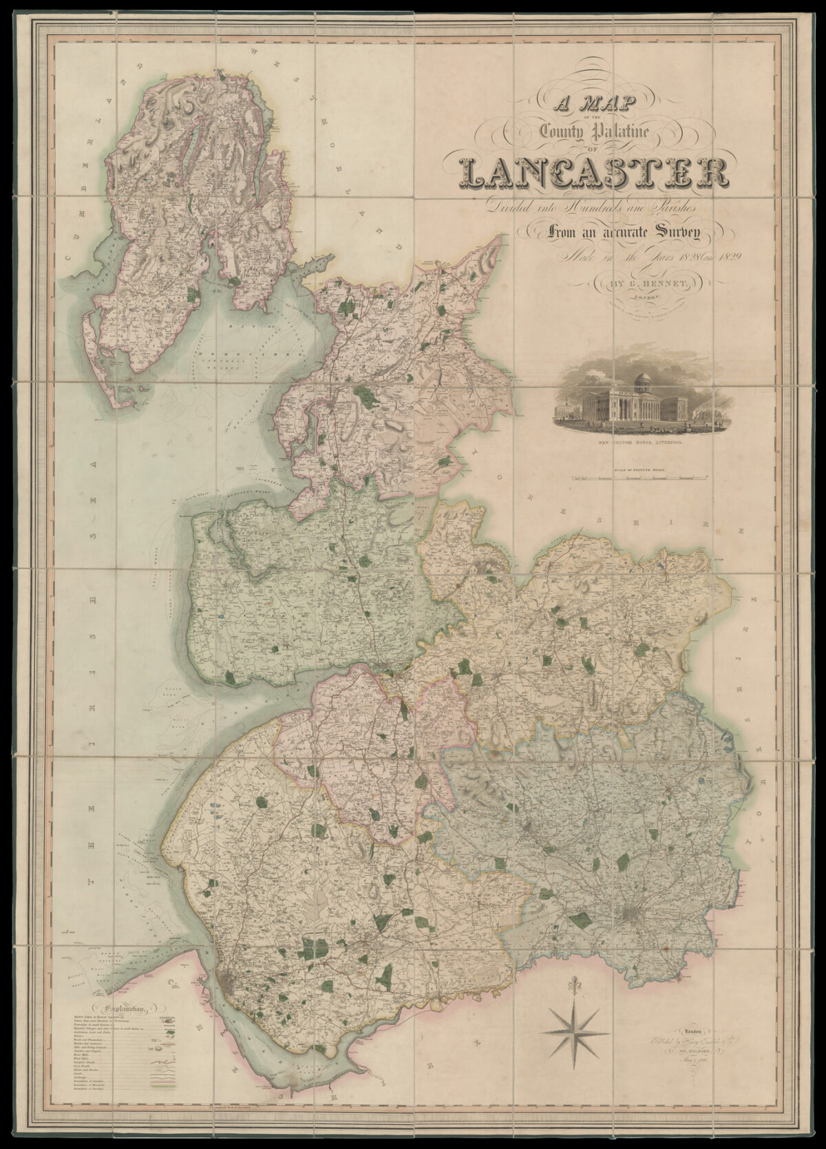 OUR SHARE: HENNET, G[eorge] A Map of the County Palatine of Lancaster