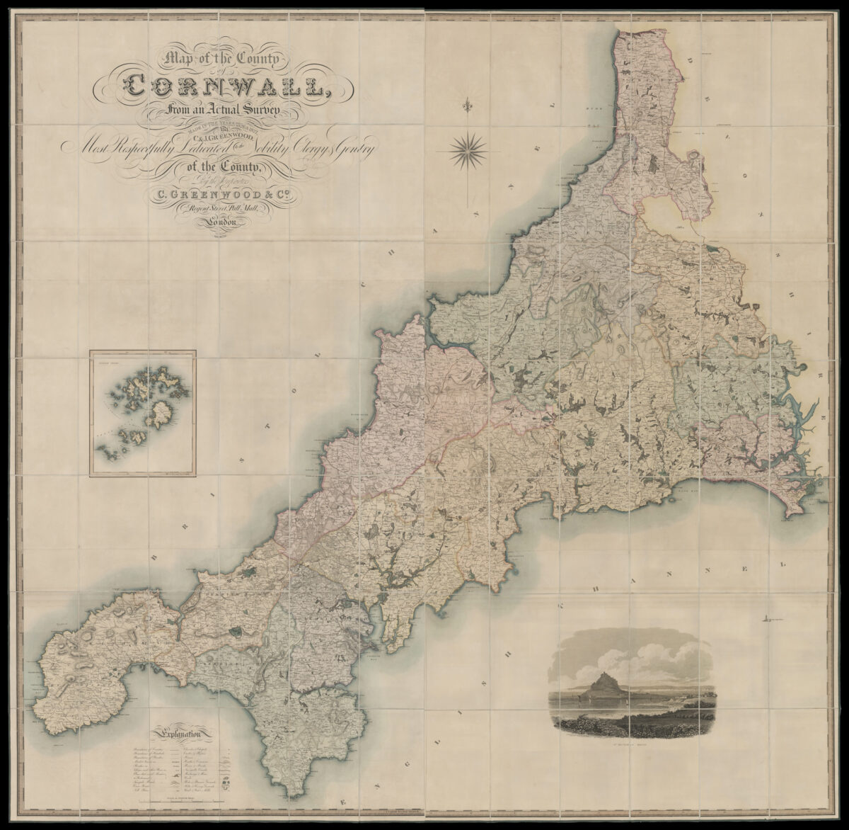 GREENWOOD, Christopher Map of the County of Cornwall,