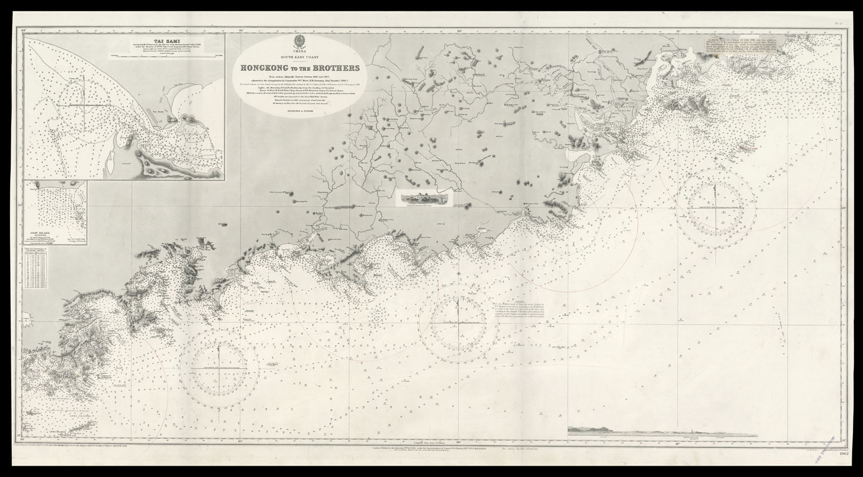 HYDROGRAPHIC OFFICE China South East Coast. Hongkong to the Brothers.