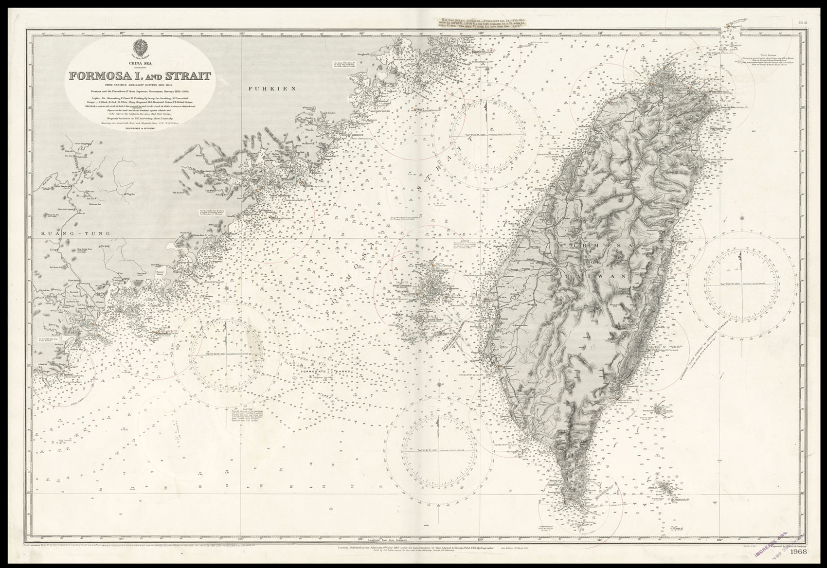 HYDROGRAPHIC OFFICE China Sea. Formosa I. and Strait