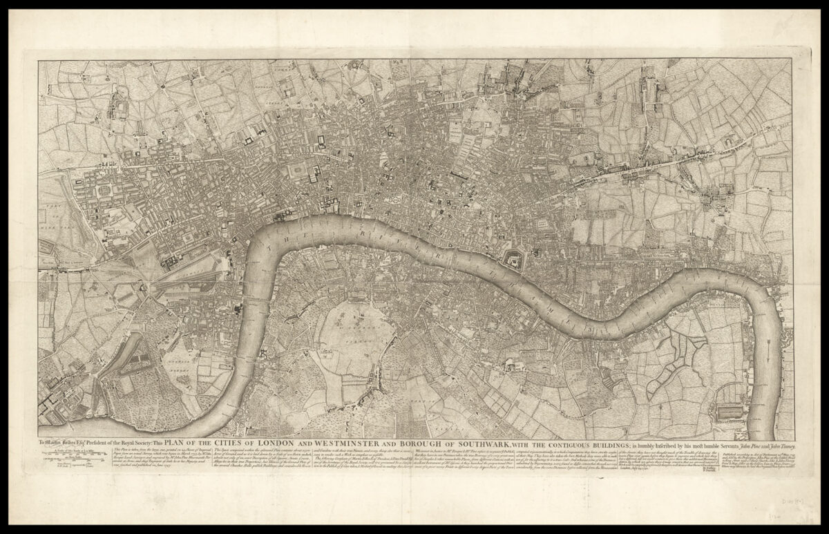 ROCQUE, John To Martin Folkes Esq[ui]r[e] President of the Royal Society: This Plan of the Cities of London