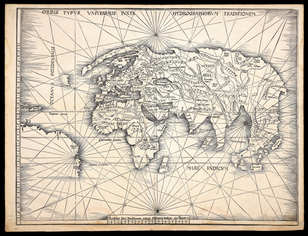PTOLEMAEUS, Claudius; and Martin WALDSEEMULLER Orbis Typus Universalis Iuxta Hydrographorum Traditionem.