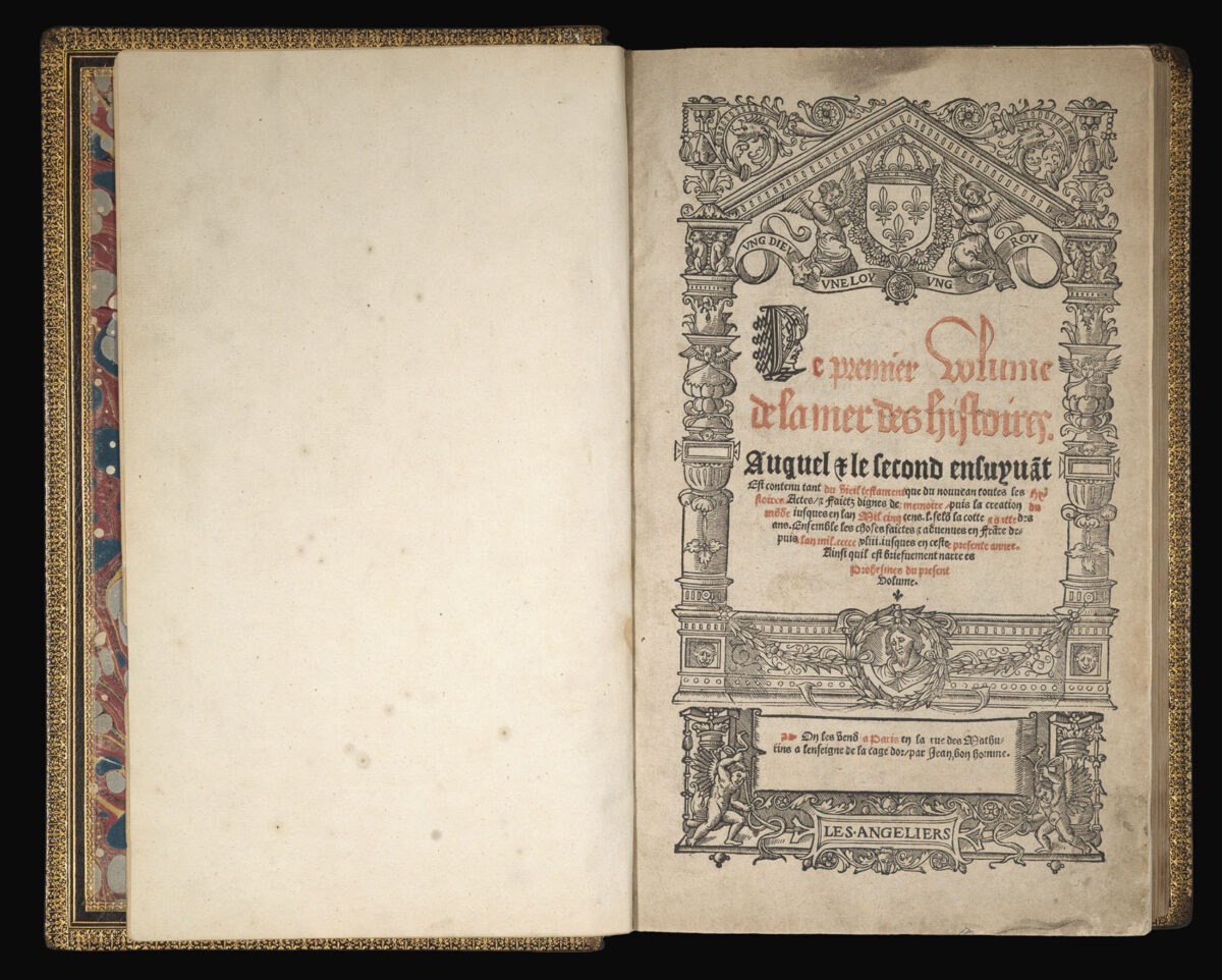 [COMMIN, Vincent, probable translator]. Le Premier Volume de la mer des Histoires