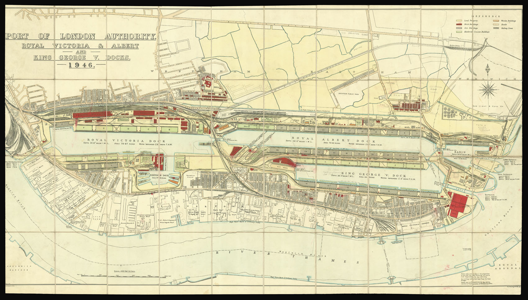PORT OF LONDON AUTHORITY Port of London Authority. Royal Victoria & Albert and King George V Docks, 1946.