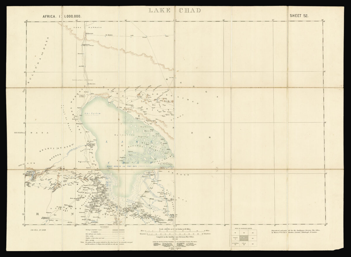 INTELLIGENCE DIVISION OF THE WAR OFFICE [Six Maps of Nigeria] Sokoto Sheet 50; Kano Sheet 51; Lake Chad Sheet 52; Nikki Sheet 61; Central Nigeria Sheet 62; Yola Sheet 63.
