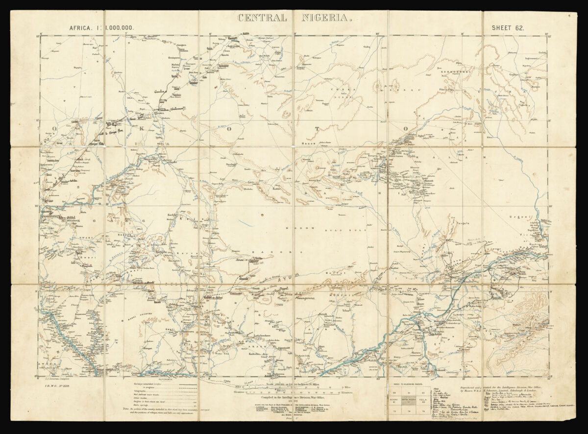INTELLIGENCE DIVISION OF THE WAR OFFICE [Six Maps of Nigeria] Sokoto Sheet 50; Kano Sheet 51; Lake Chad Sheet 52; Nikki Sheet 61; Central Nigeria Sheet 62; Yola Sheet 63.