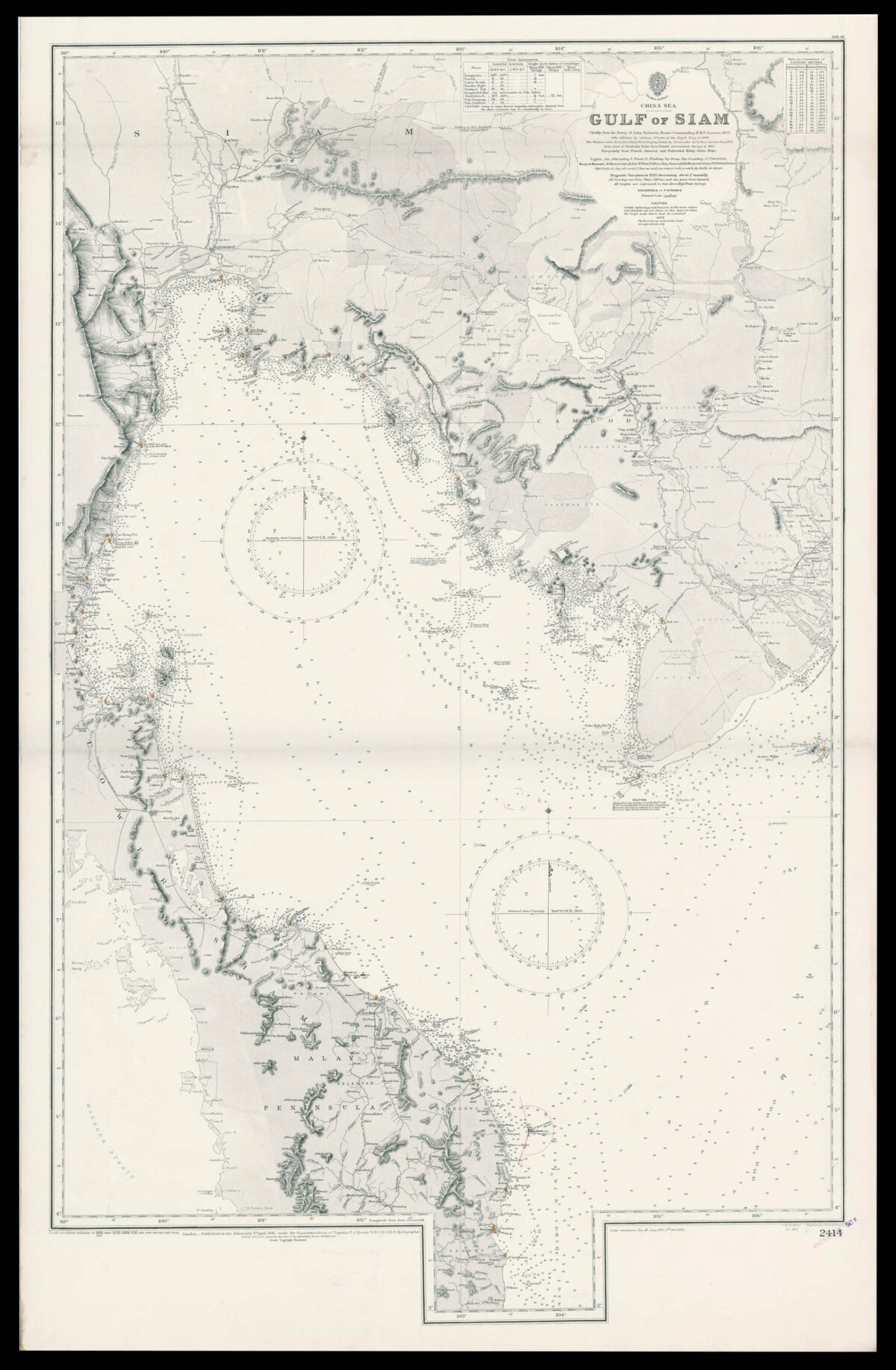 HYDROGRAPHIC OFFICE China Sea. Gulf of Siam.