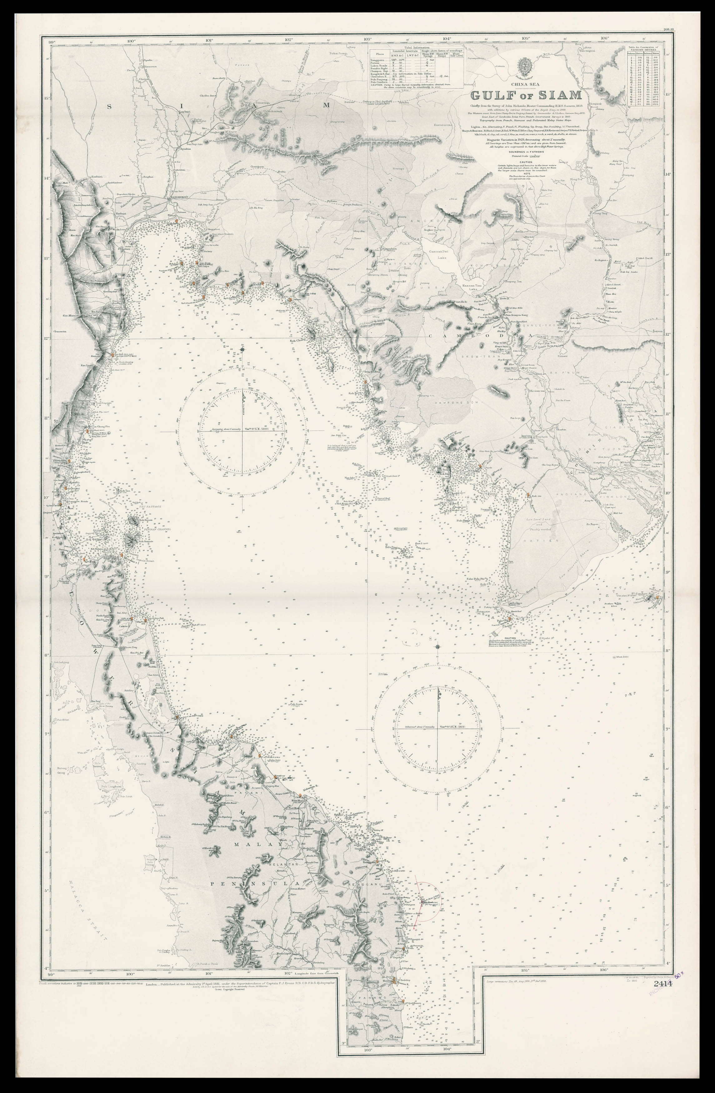 HYDROGRAPHIC OFFICE China Sea. Gulf of Siam.