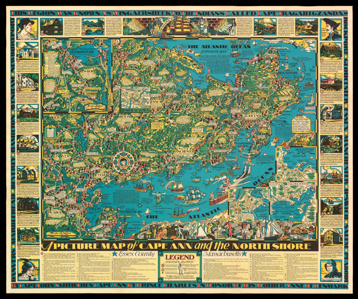 GOFF, Errol W. Picture Map of Cape Ann & North Shore.