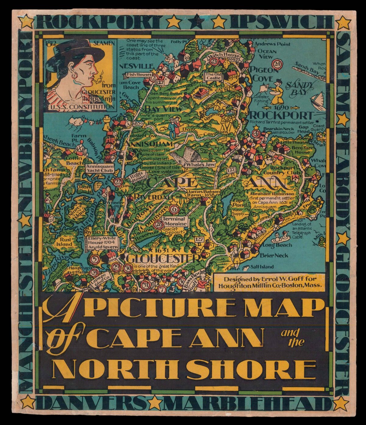 GOFF, Errol W. Picture Map of Cape Ann & North Shore.