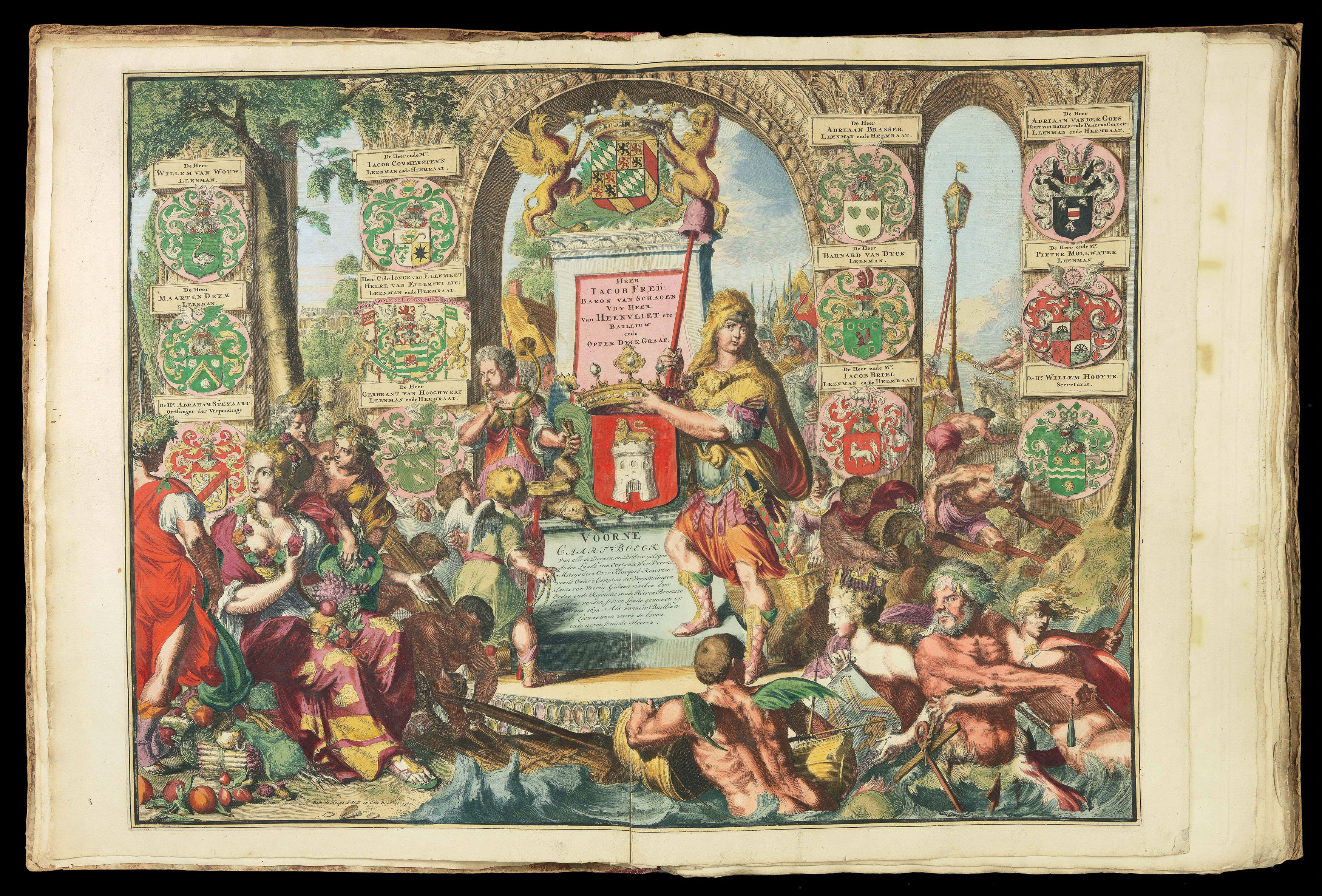 HOOGHE, Romeyn de; Jan & Caspar LUYKEN; Heyman van DIJCK Voorne caart-boeck van alle de dorpen,