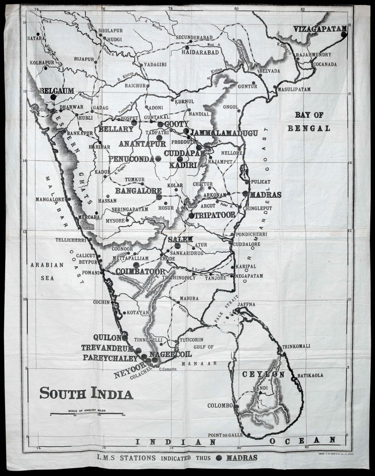BACON, G[eorge] W[ashington] [Pair of maps of India] North India [and] South India.