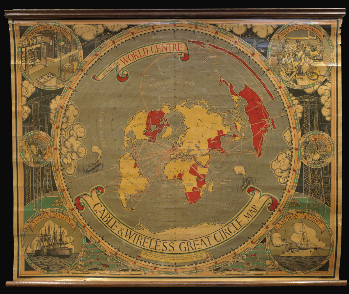 GILL, Macdonald Cable and Wireless Great Circle Map.