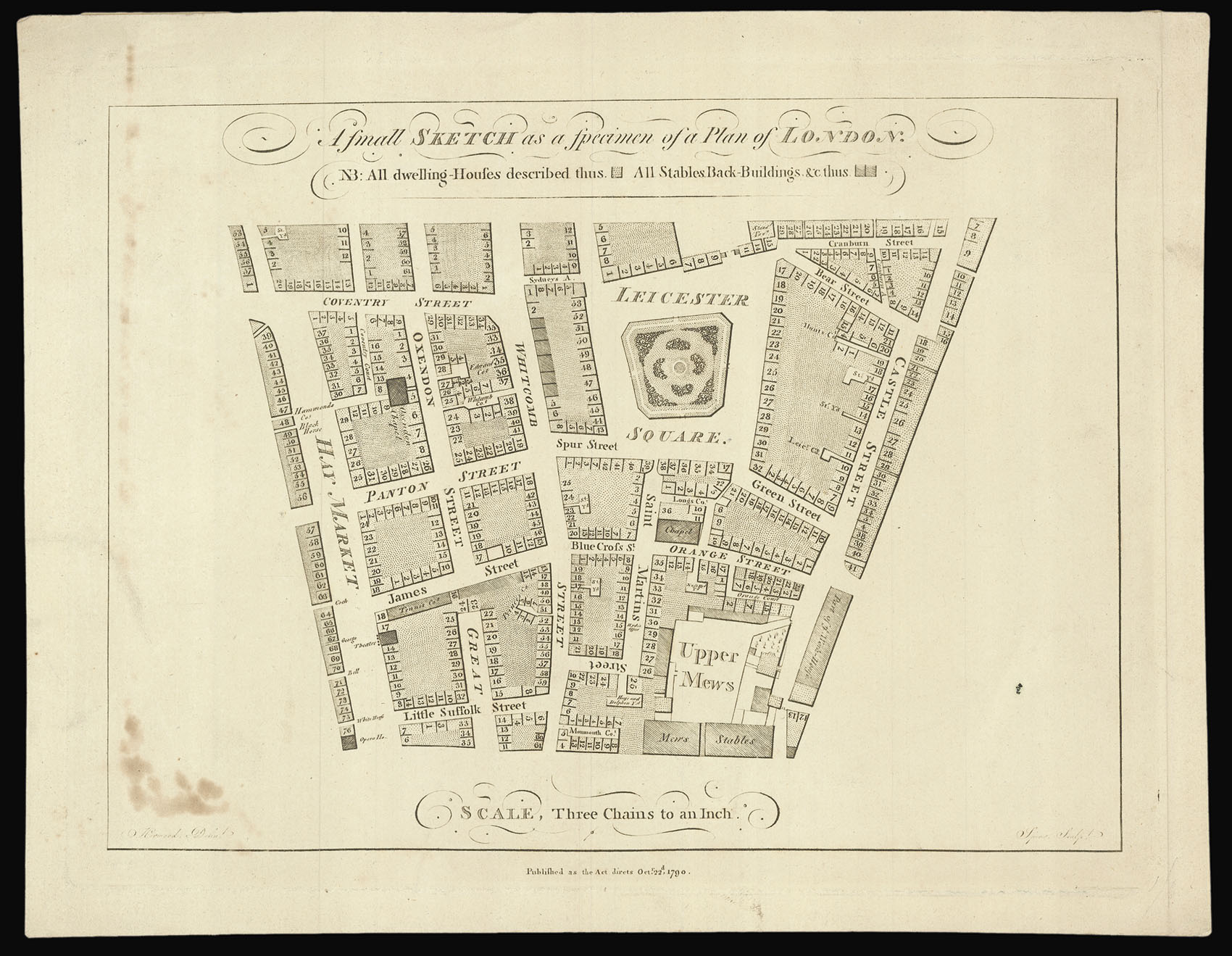 SPEAR, Richard, after HORWOOD, Richard A finall Sketch as a specimen of a Plan of London.