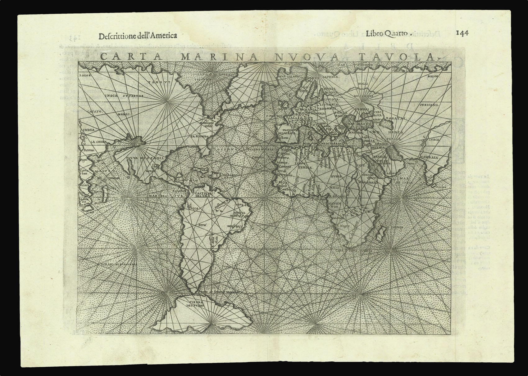 GASTALDI, Giacomo, Carta Marina Nuova Tavola, [1561].