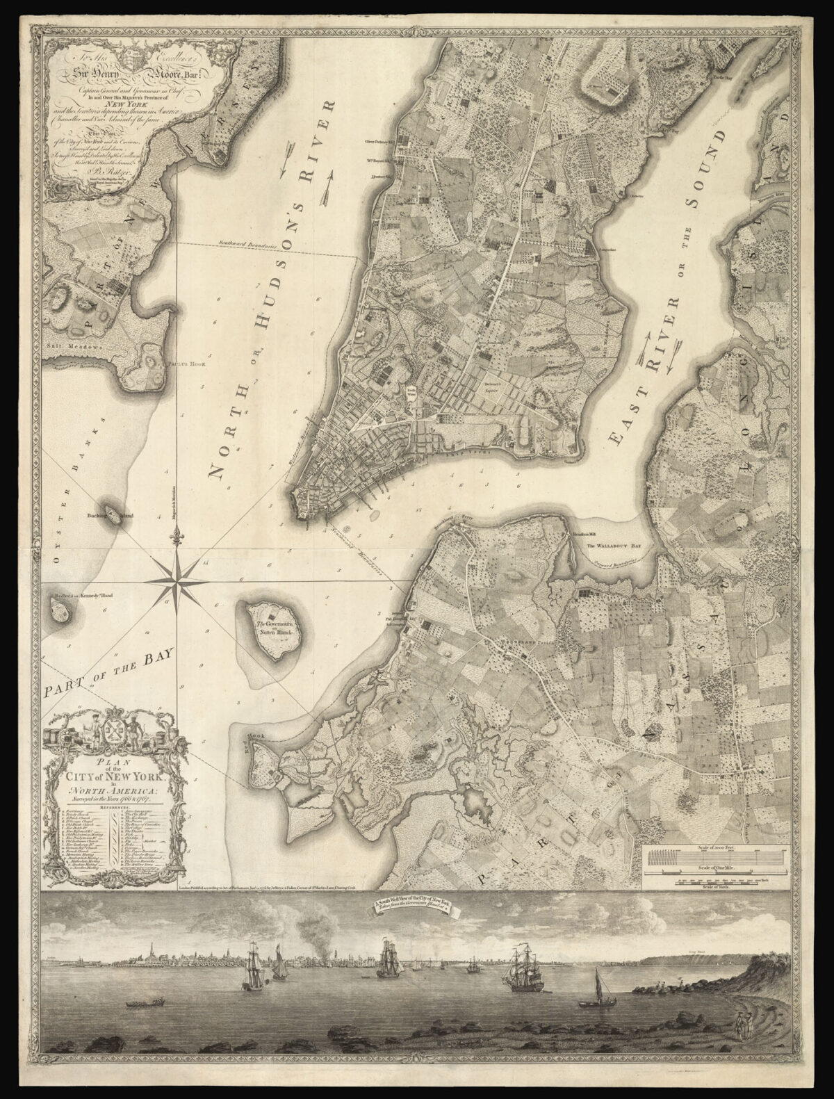 RATZER, Bernard Plan of the City of New York, in North America surveyed in the Years 1766 & 1767.