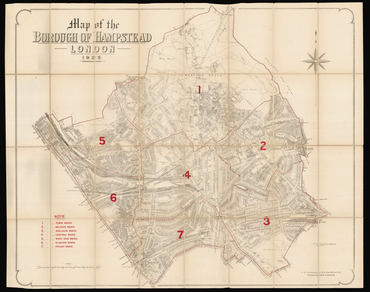 SWINDLEHURST, J.E. Map of the Borough of Hampstead.