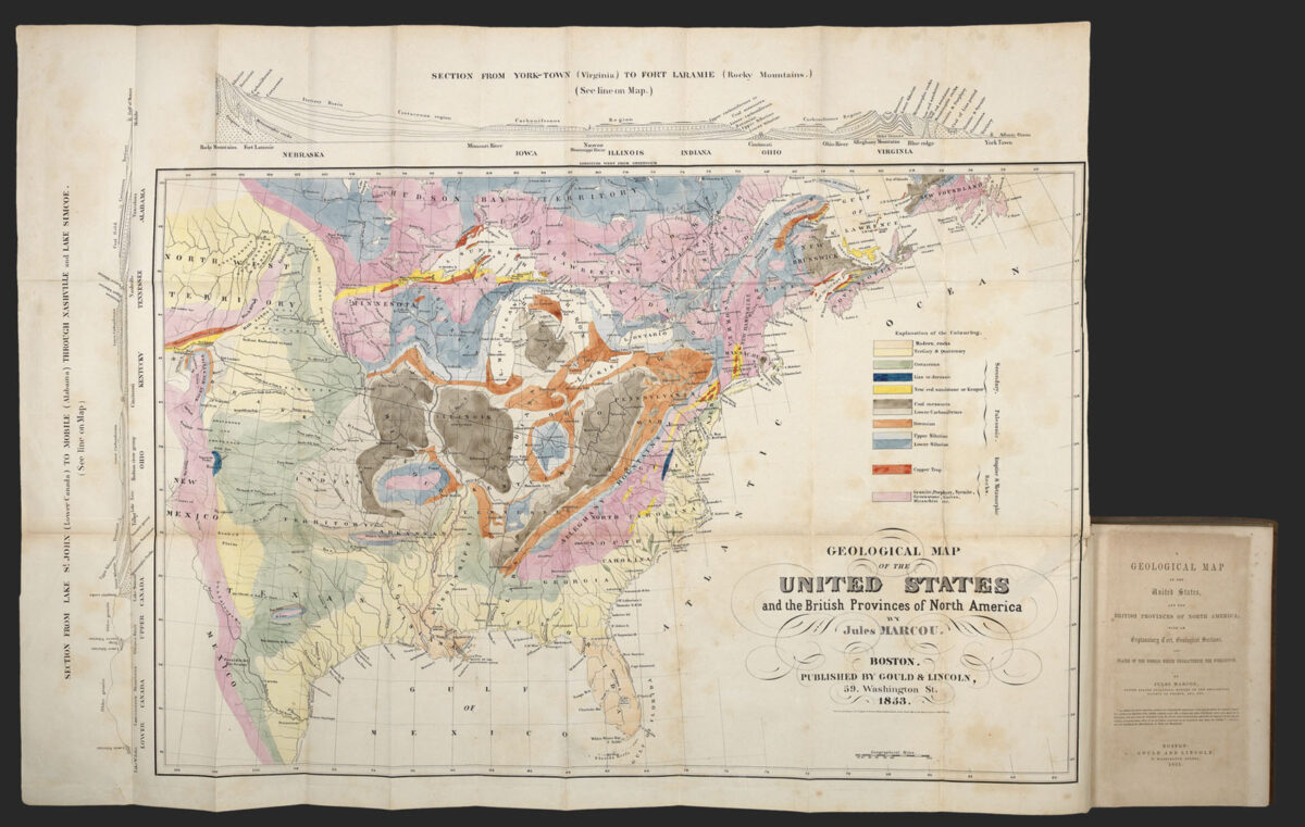 MARCOU, Jules A Geological Map of the United States