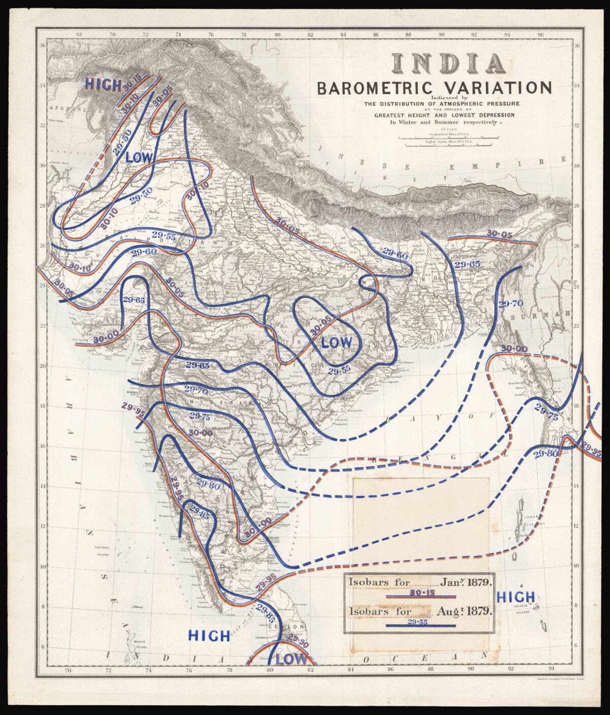 [THE IMPERIAL METEOROLOGICAL DEPARTMENT OF INDIA] India Barometric Variation