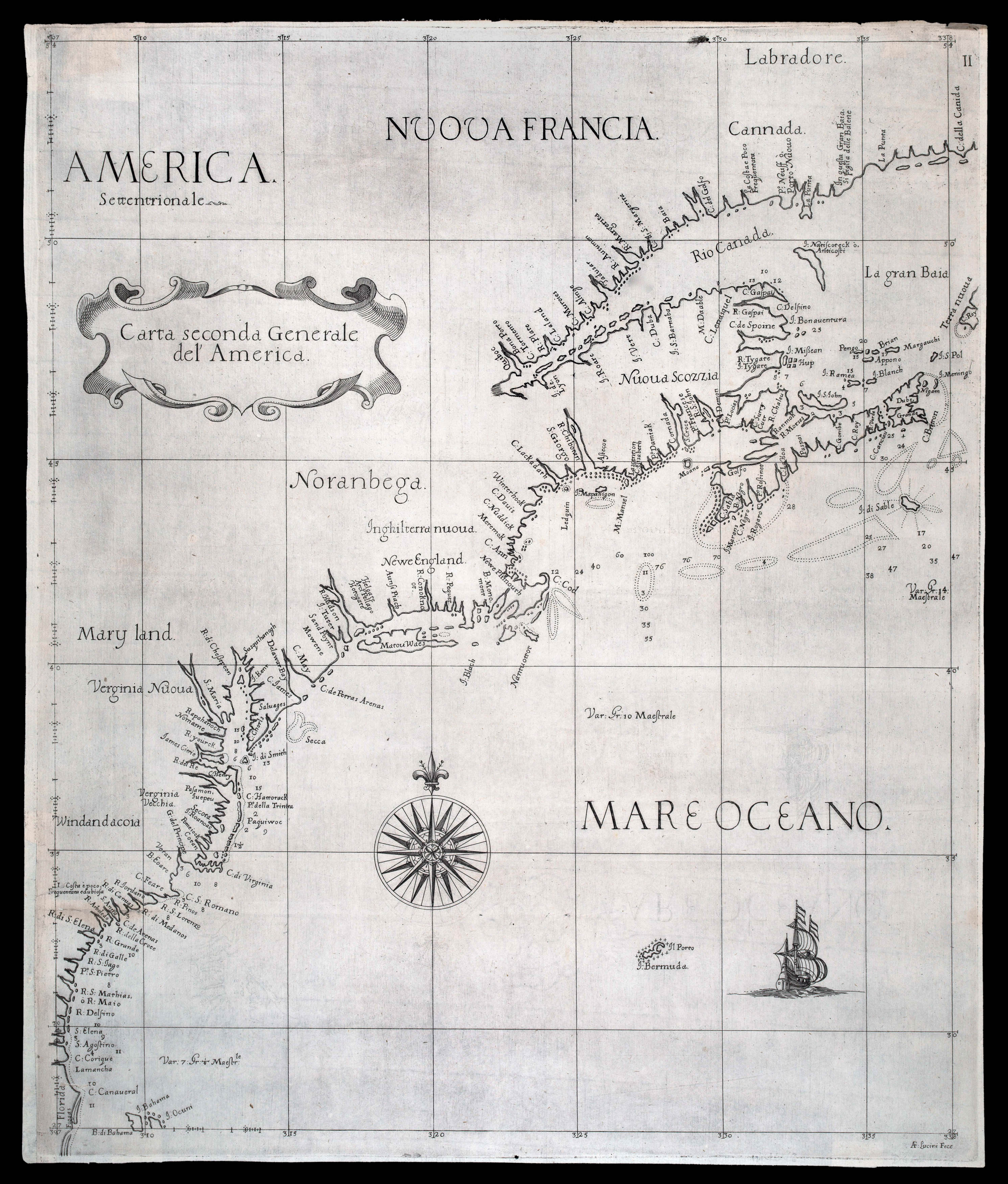 DUDLEY, Robert Carta Seconda Generale del'America.