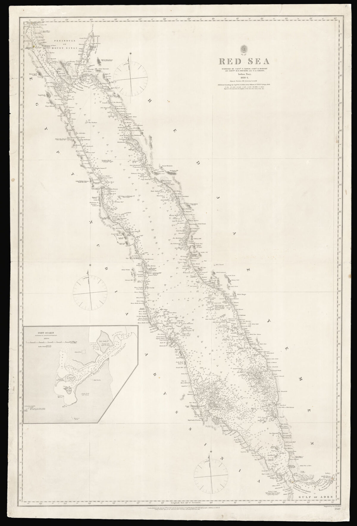 MORESBY, Commander R[obert]; and CARLESS, Lieutenant T. G. ELWON, T. Captain; and PINCHING, Lieutenant H. N. The Red Sea