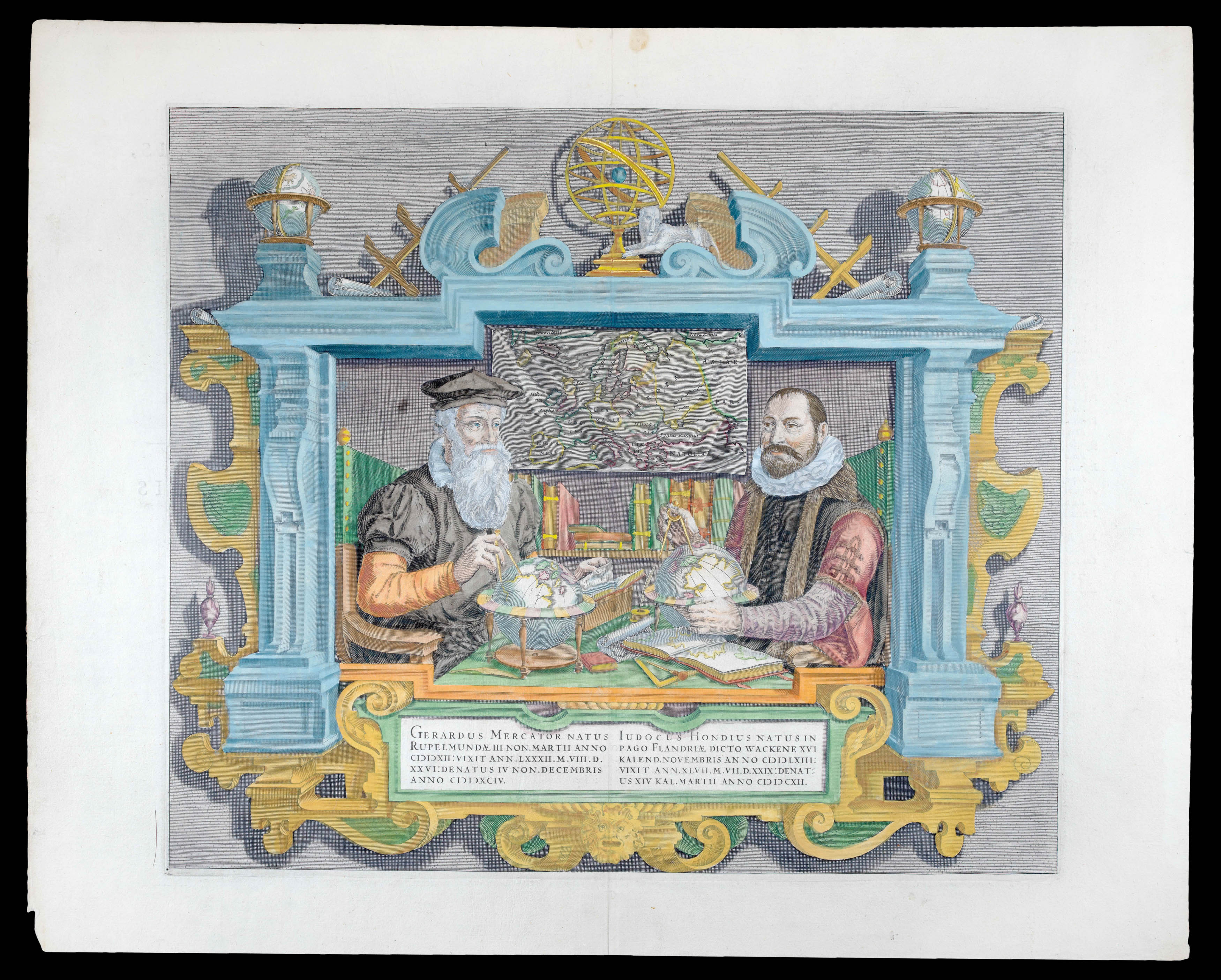 MERCATOR, Gerardus; and Henricus HONDIUS Gerardus Mercator natus Rupelmundae...Iudocus Hondius natus in Pago Flandriae Dicto Wackene...