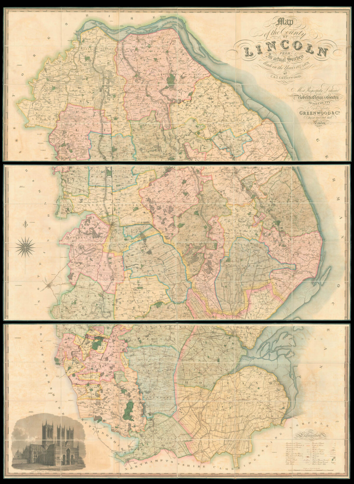GREENWOOD, Christopher Map of the County of Lincolnshire