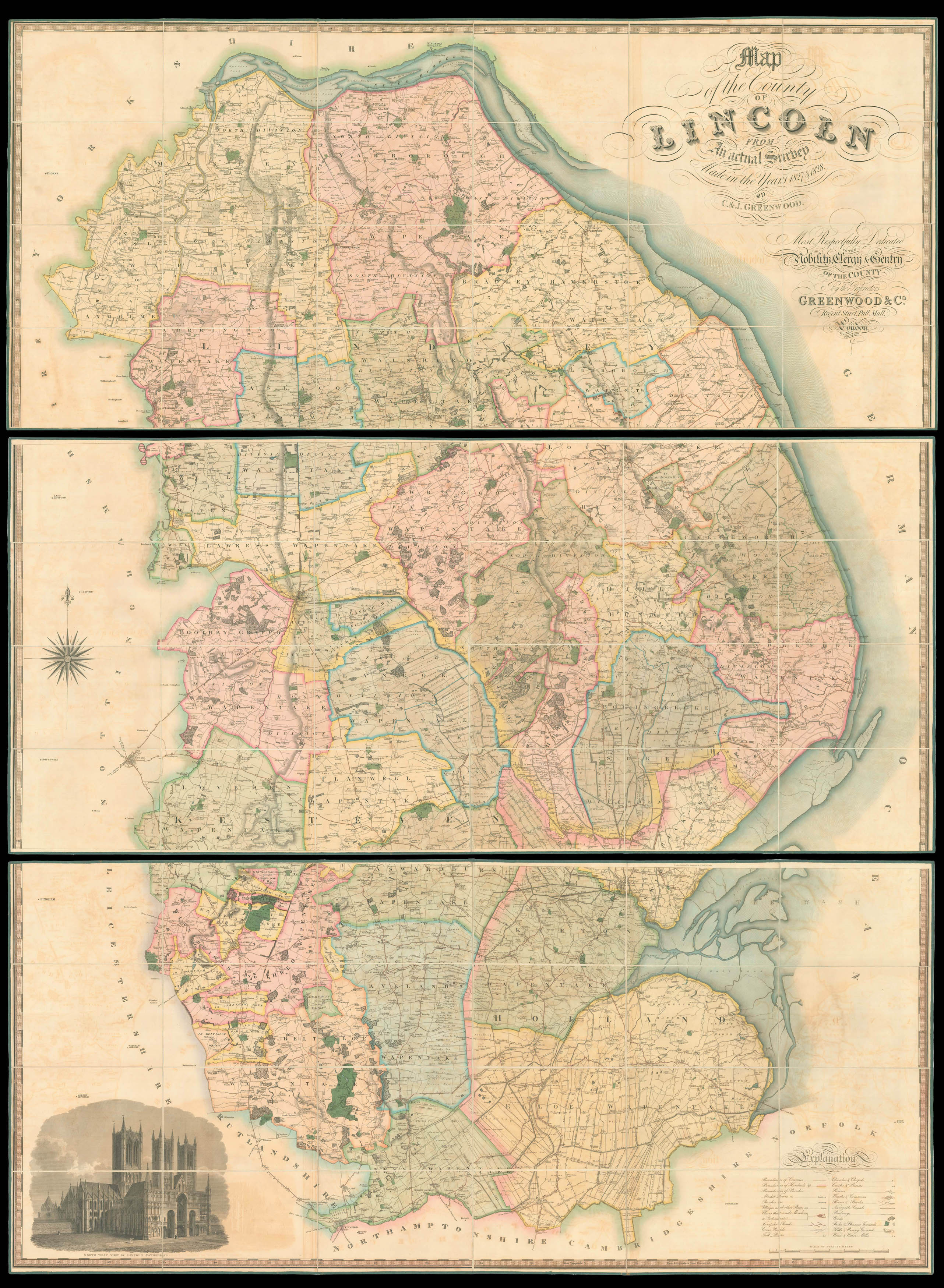 GREENWOOD, Christopher Map of the County of Lincolnshire