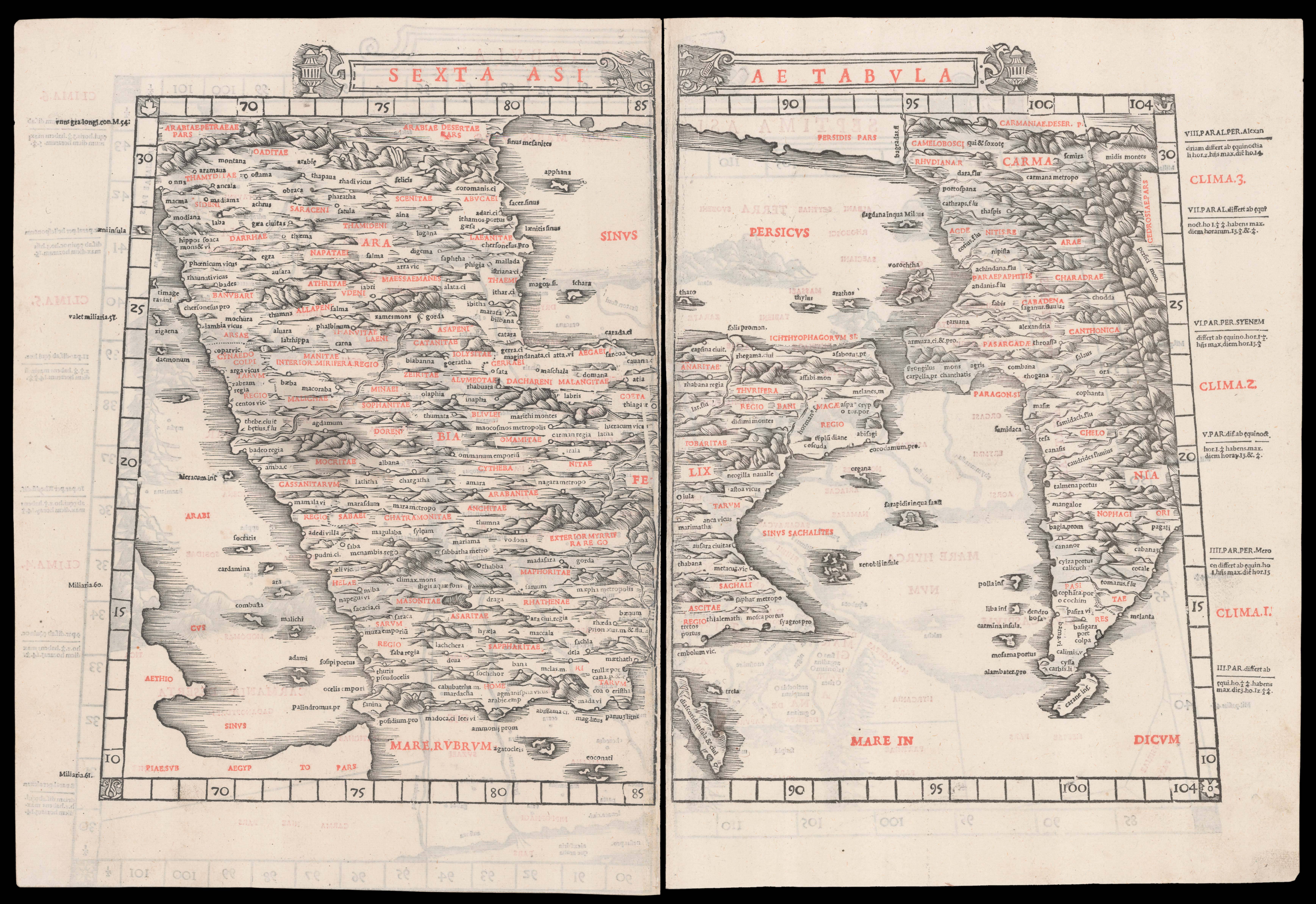 PTOLEMAEUS, Claudius; Bernardus SYLVANUS Sexta Asiae Tabula.