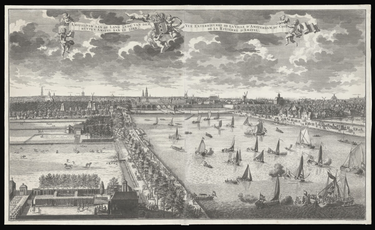 DE LETH, Andries de [after] LAAN, Adolph van der Amsteldam aan de land zyde van den Buyten Amstel aan te Zien.