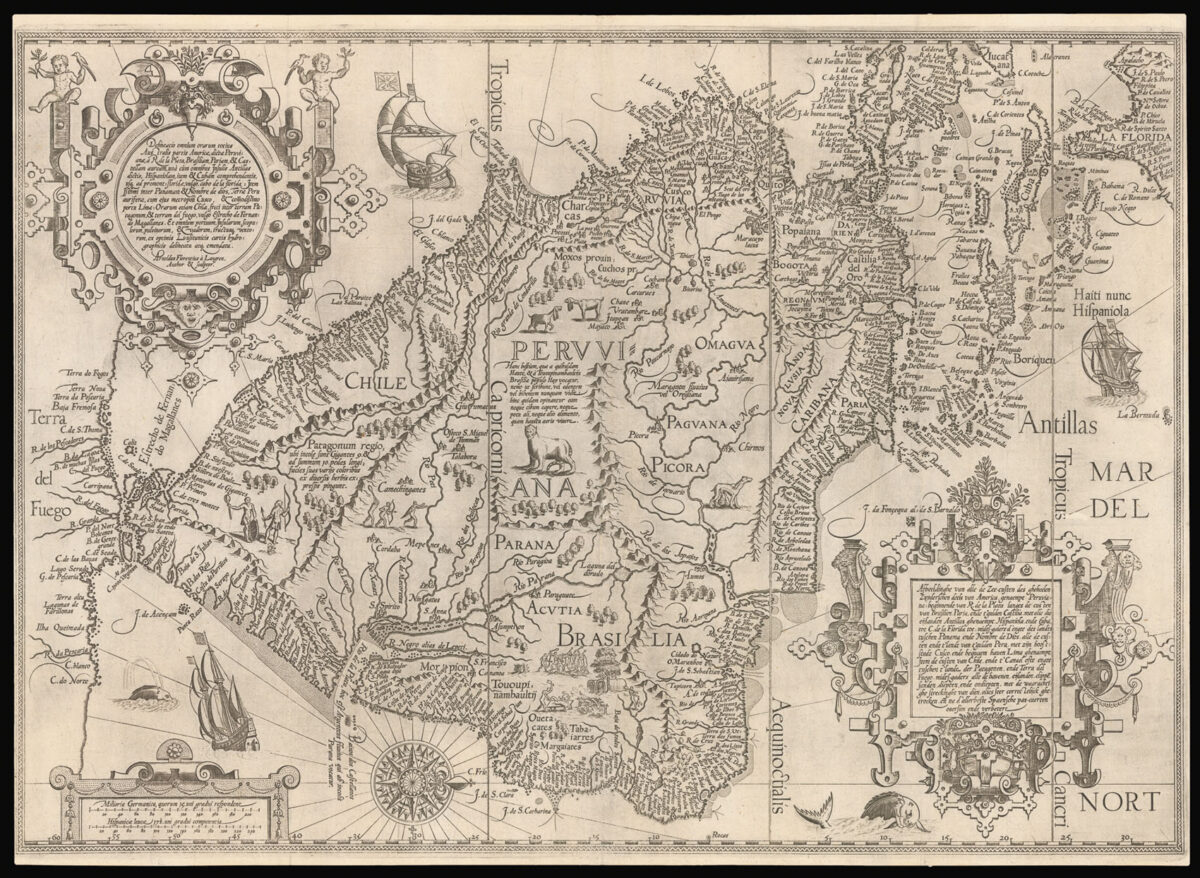 LINSCHOTEN, Hugo van Delineatio omnium orarum totius Australis partis Americae...