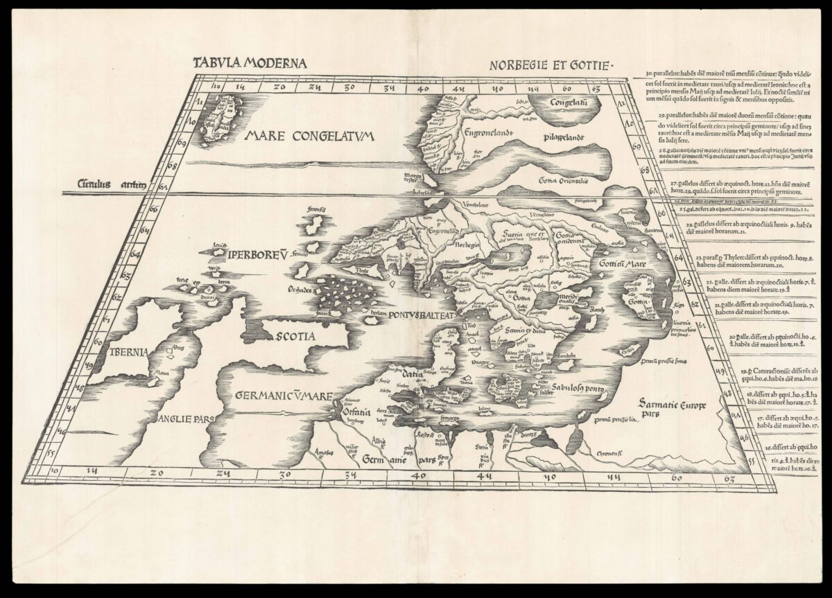 WALDSEEMULLER, Martin Tabula Moderna Norbegie et Gottie.