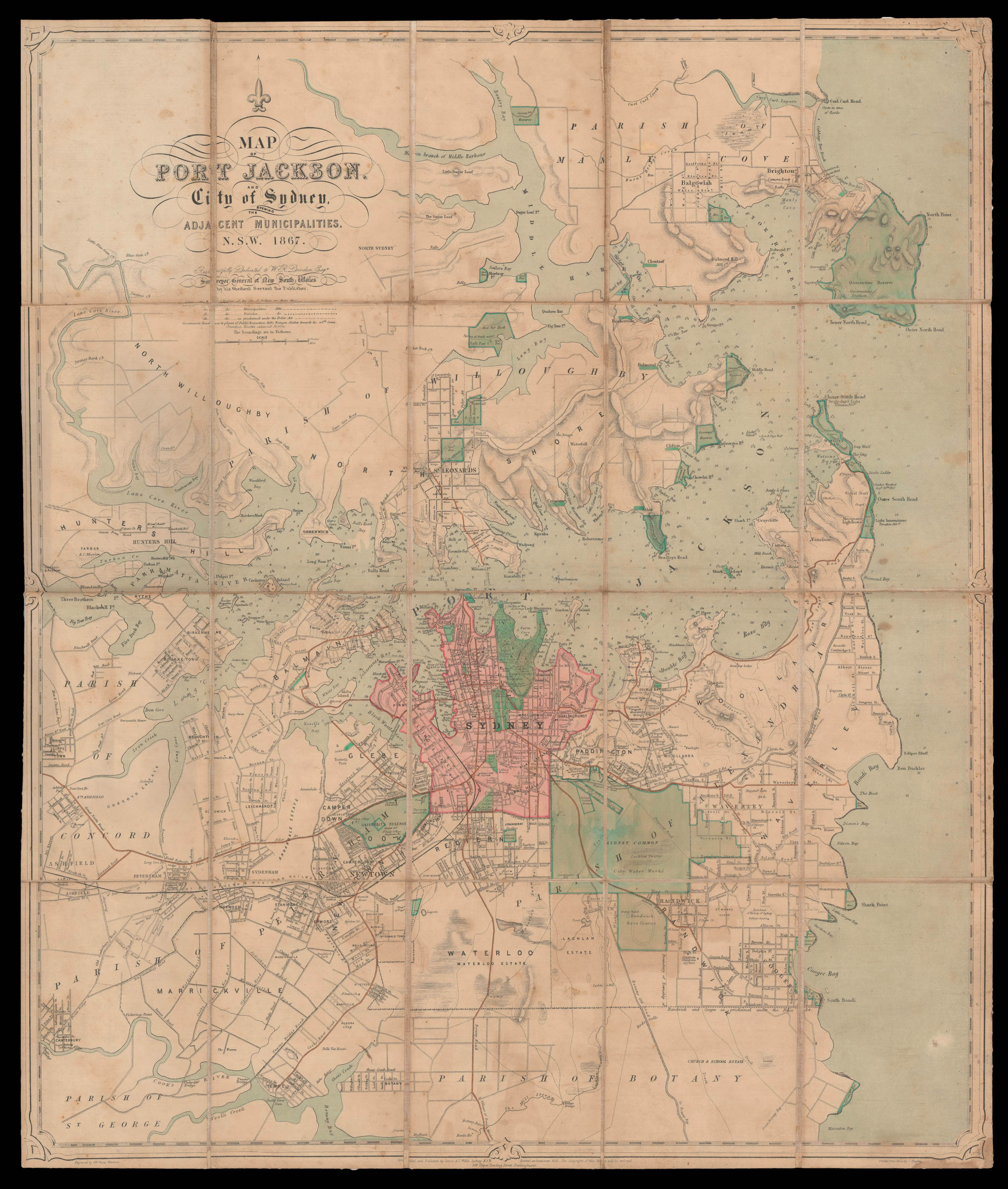 WILLIS, James A.C. Map of Port Jackson, and City of Sydney,