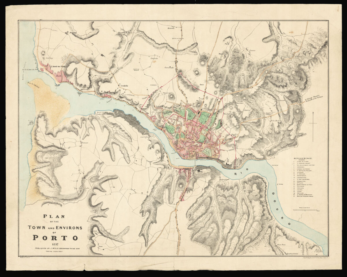 WYLD, James Plan of the Town and Environs of Porto 1832.