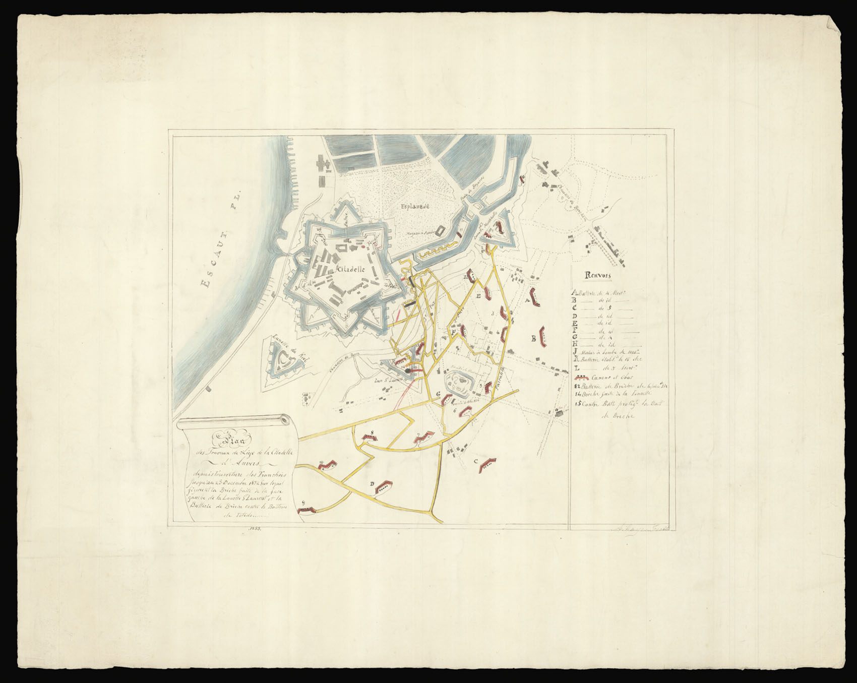 HAYES, A. Plan des Travaux de Siege de la Citadelle d'Anvers.
