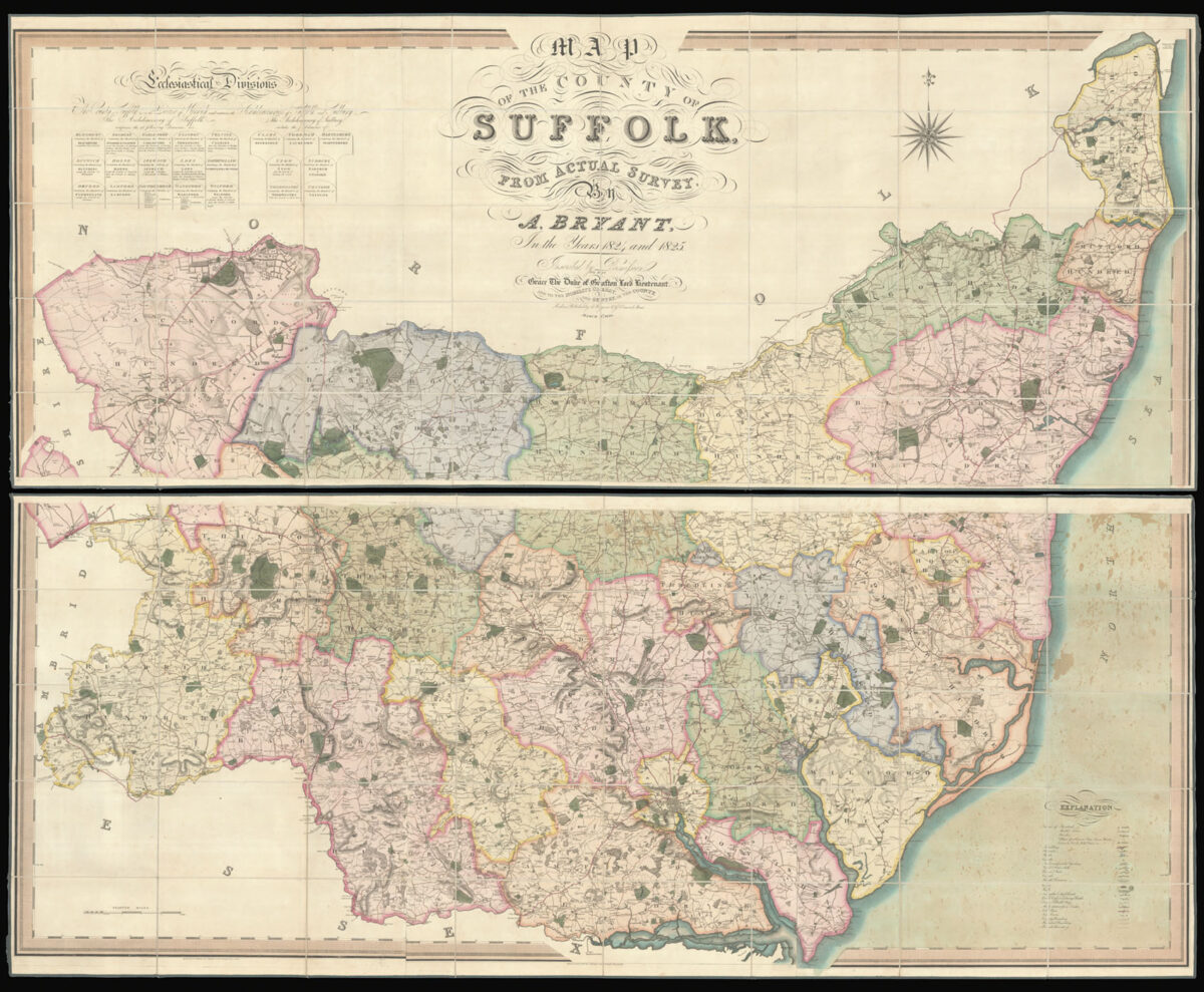 BRYANT, A[ndrew] Map of the County of Suffolk,