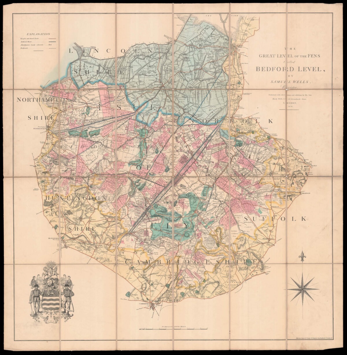 WELLS, Samuel The Great Level of the Fens Called Bedford Level, by Samuel Wells, Register.